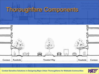 Thoroughfare Components Context Sensitive Solutions in Designing Major Urban Thoroughfares for Walkable Communities 