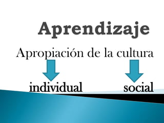Apropiación de la cultura
individual social
 