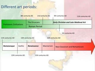 Towers & Pointed arched vault ．Towers were an important feature of Romanesque churches and a great number of them are still standing. They take a variety of forms, square, circular and octagonal, ．Pointed arched vault - Late in the Romanesque period another solution came into use for regulating the height of diagonal and transverse ribs. This was to use arches of the same diameter for both horizontal and transverse ribs, causing the transverse ribs to meet at a point. 