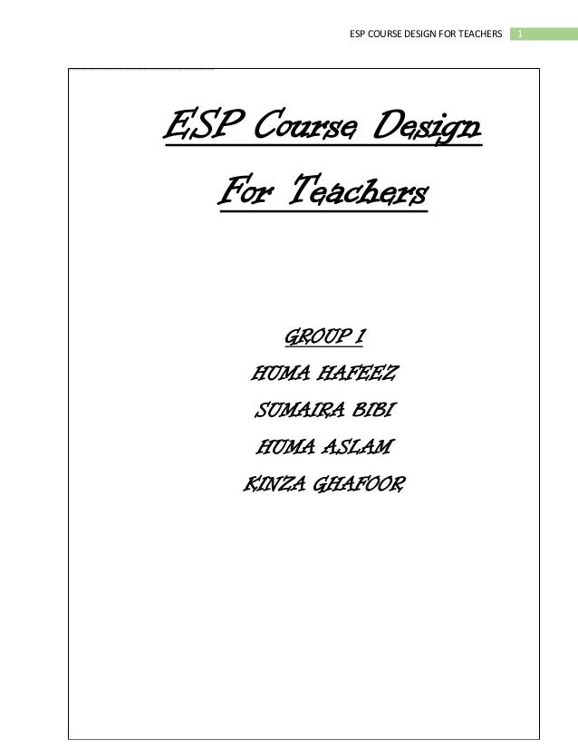 Esp Course Design For Government Teachers