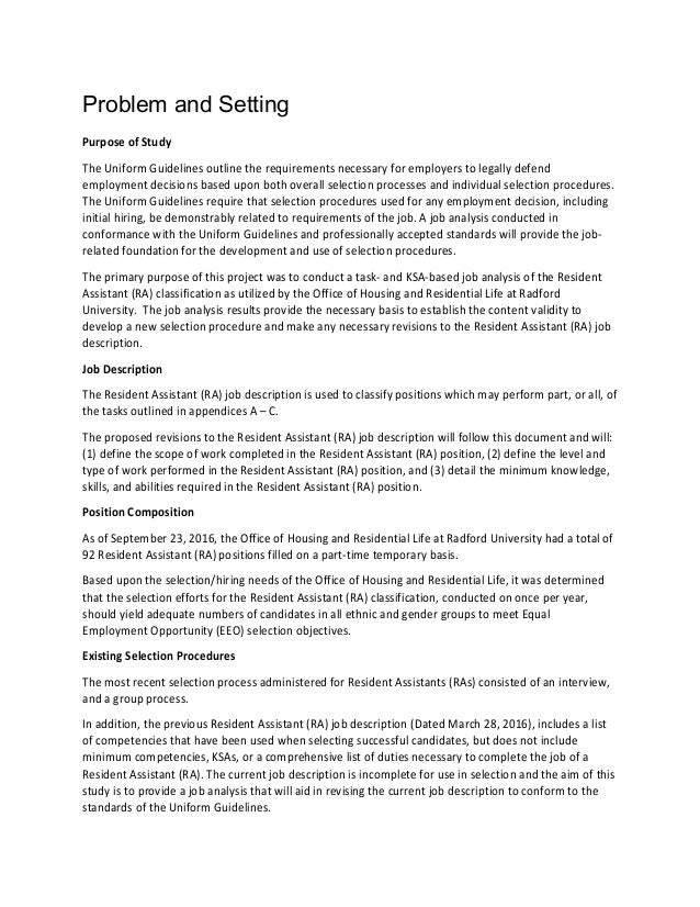 resident assistant job description resumes