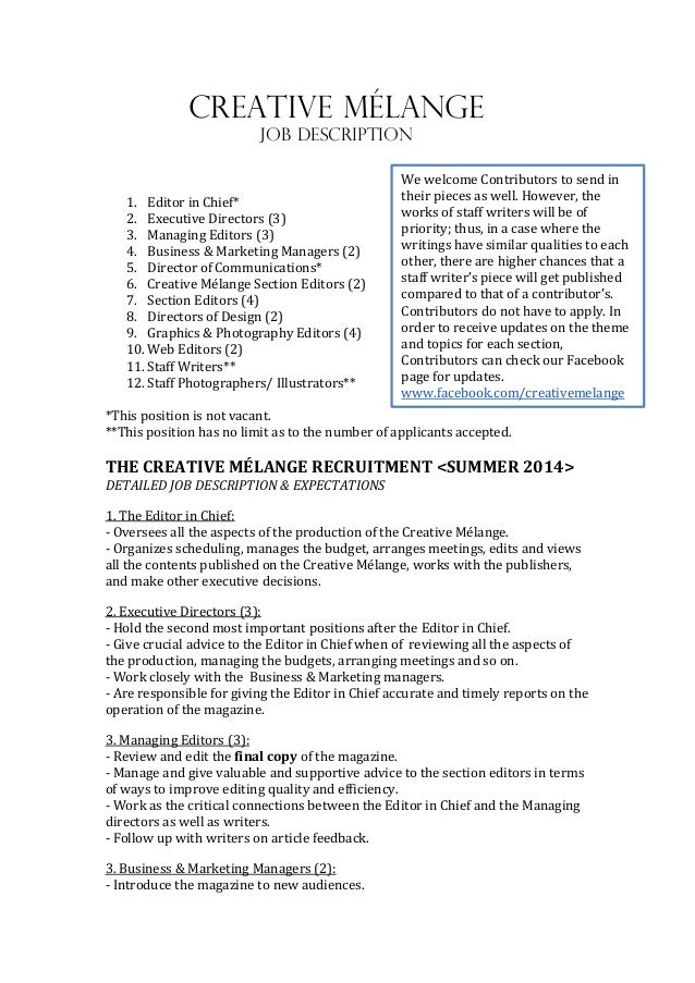 fashion editor job description