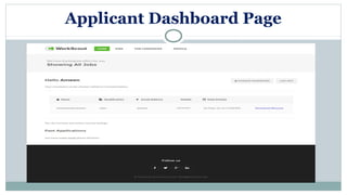 Applicant Dashboard Page
 