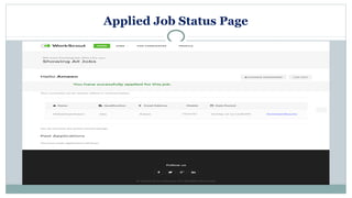 Applied Job Status Page
 