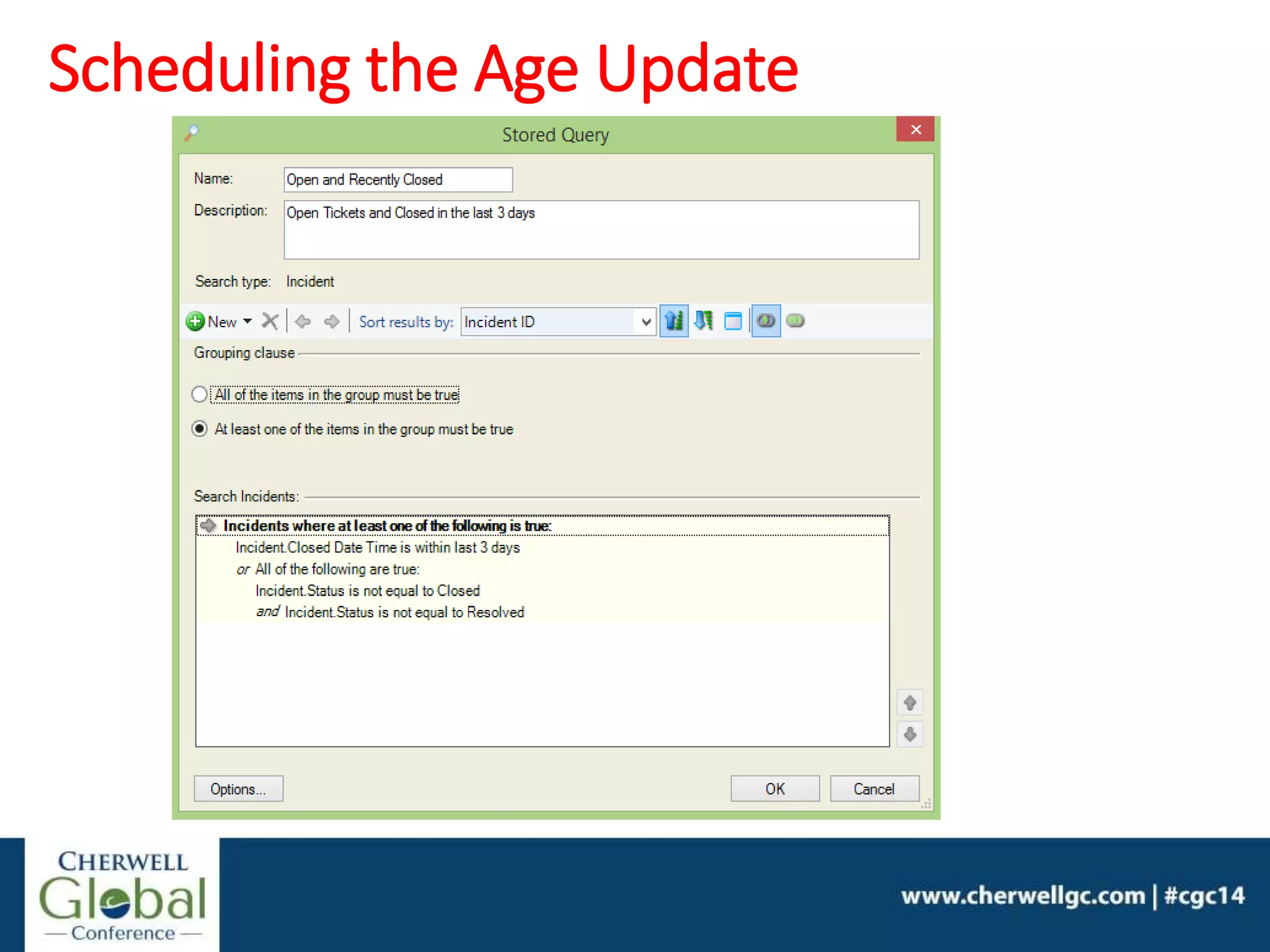 Scheduling the Age Update
 
