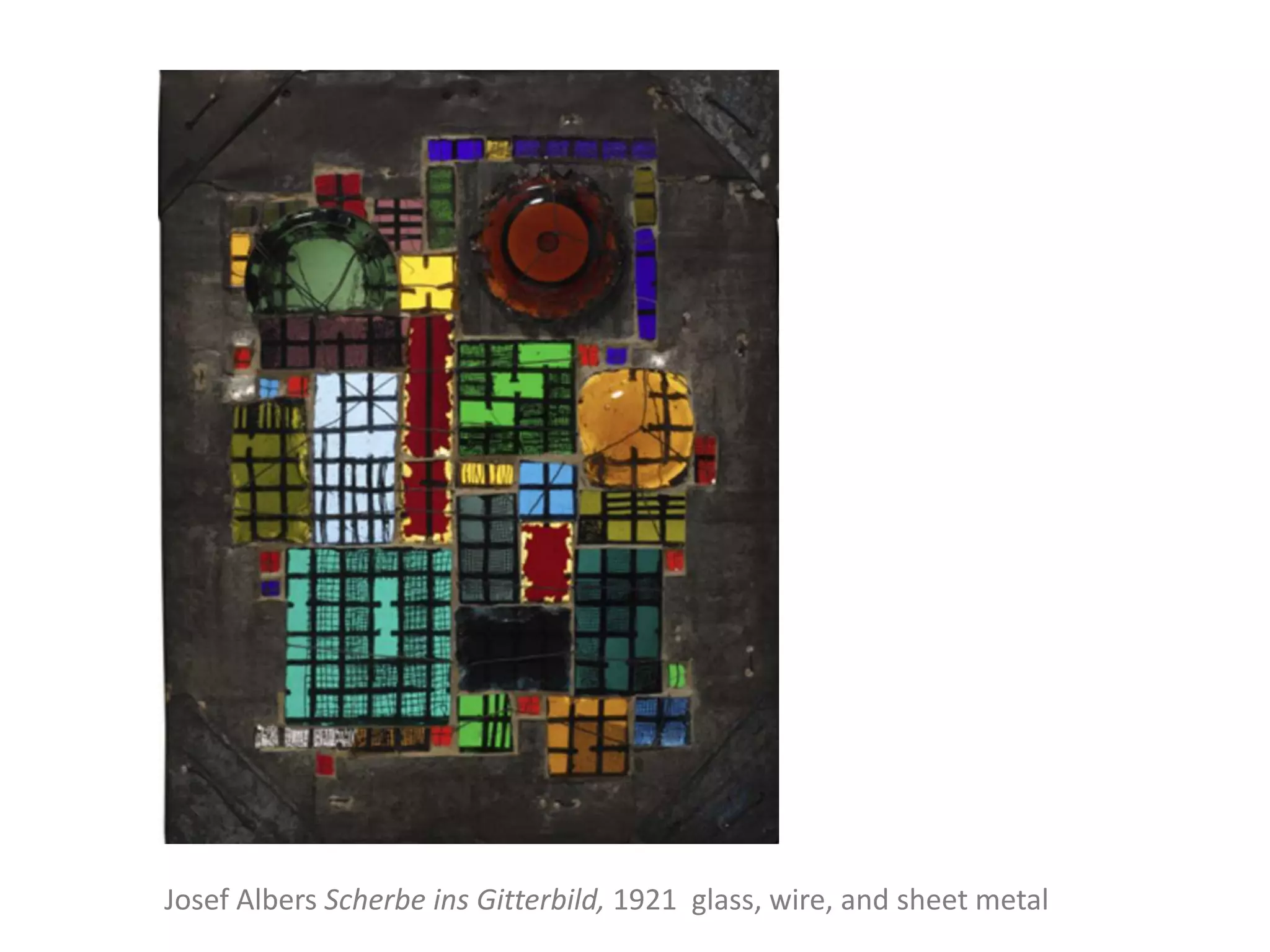 Josef Albers Scherbe ins Gitterbild, 1921 glass, wire, and sheet metal
 