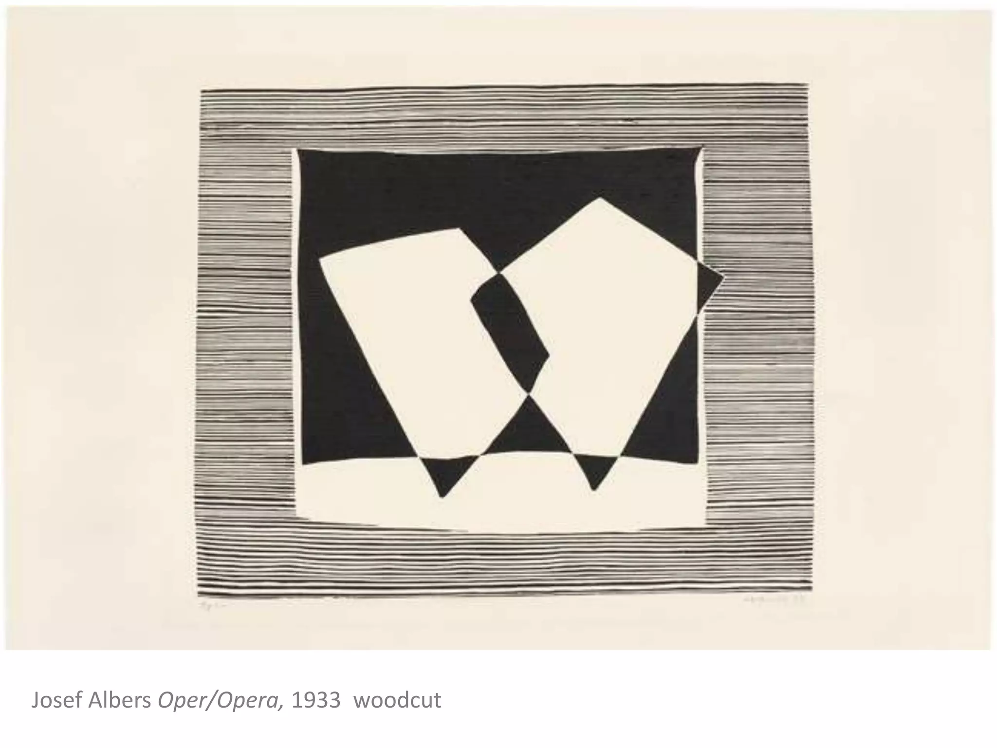 Josef Albers Oper/Opera, 1933 woodcut
 