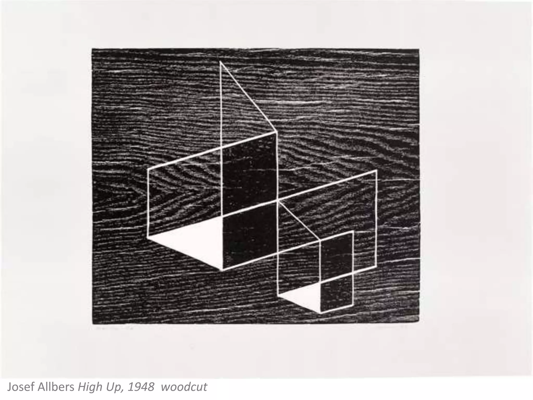 Josef Allbers High Up, 1948 woodcut
 