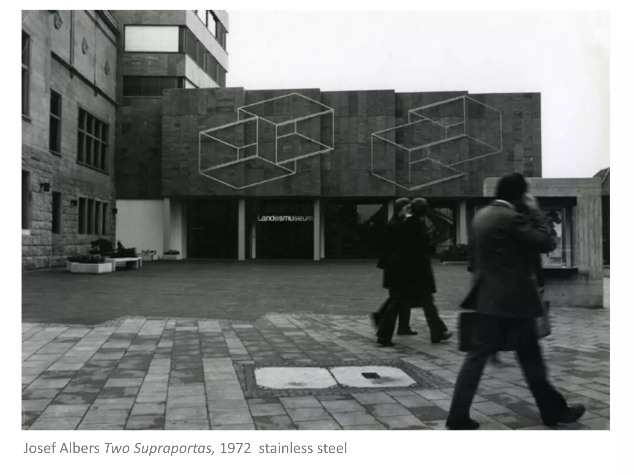 Josef Albers Two Supraportas, 1972 stainless steel
 
