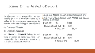 Discount Received Journal Entry Example final Journal entries,ledger, lecture notes | PPTX