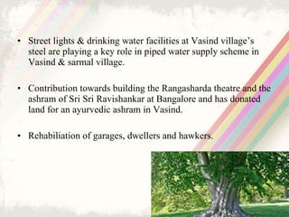 <ul><li>Street lights & drinking water facilities at Vasind village’s steel are playing a key role in piped water supply s...