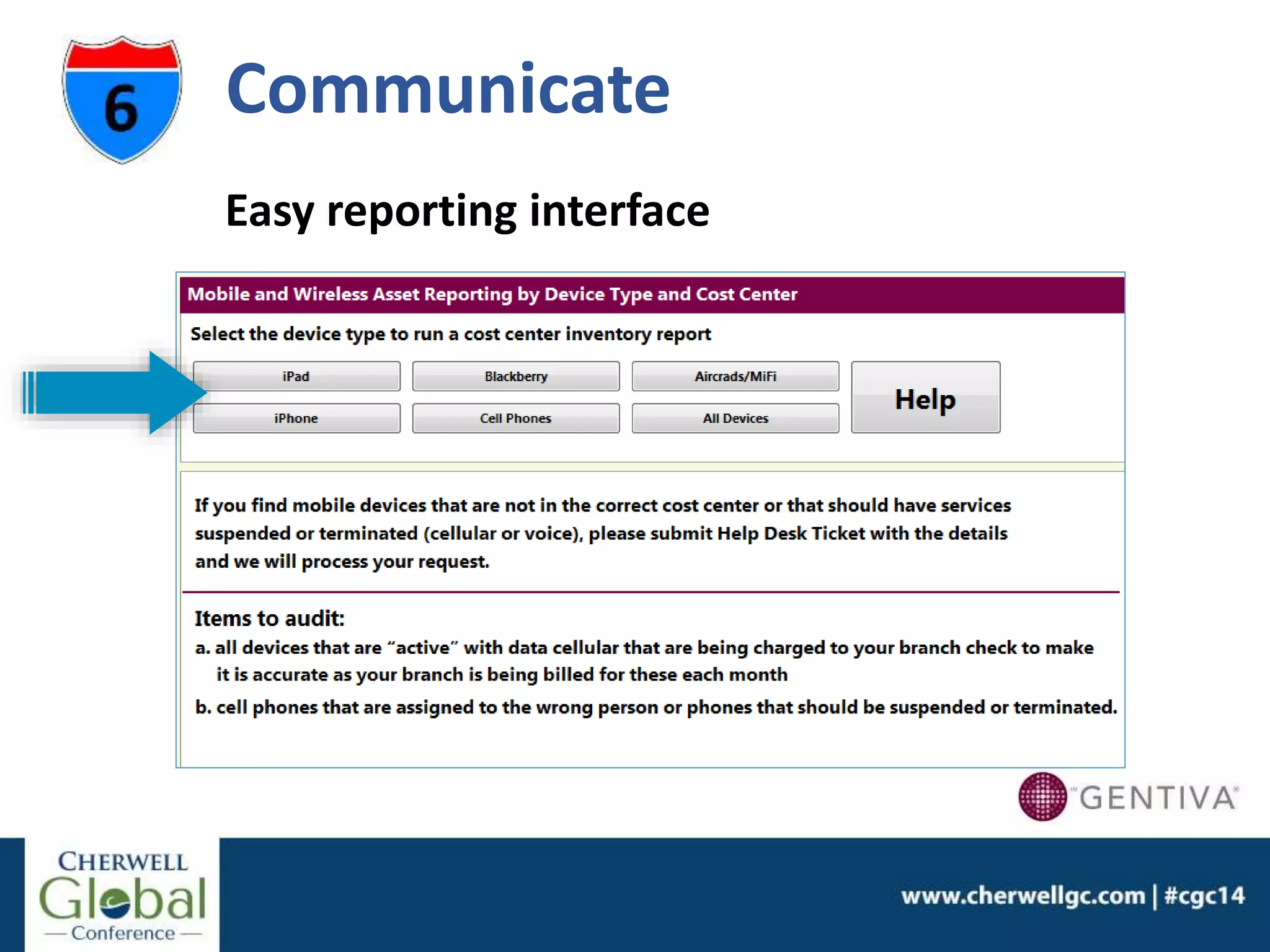 Easy reporting interface
Communicate
 