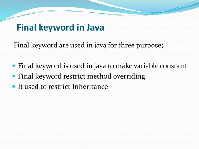 Final keyword in java | PPTX