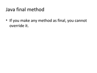 Final keyword in java | PPT