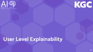 52
User Level Explainability
 