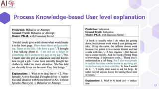 57
Process Knowledge-based User level explanation
 