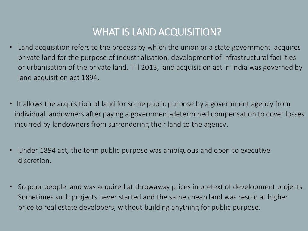 land acquisition act 2013