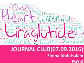 JOURNAL CLUB(07.09.2016)
Simna Abdulsalam
PGY-2
 