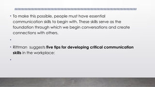 Mastering Effective Communication Skills for Workplace Success | PPTX