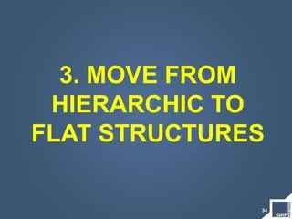 34
3. MOVE FROM
HIERARCHIC TO
FLAT STRUCTURES
 