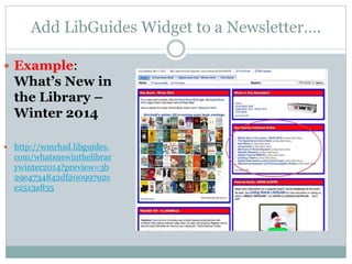 Using LibGuides to support High School Research and Library Resources ...
