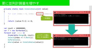 更に並列計算量を増やす
一桁増加
ようやく大幅に
向上する結果に
 