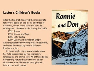 Lester Rowntree, California Native Plant Woman | PPTX