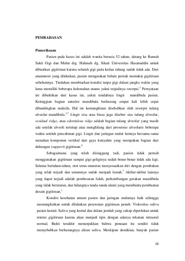 Penatalaksanaan gigitiruan penuh lepasan pada pasien 