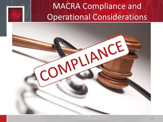 MACRA Compliance and
Operational Considerations
13
 