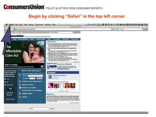 Begin by clicking “Safari” in the top left corner
 