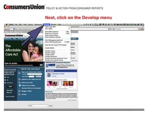 Next, click on the Develop menu
 