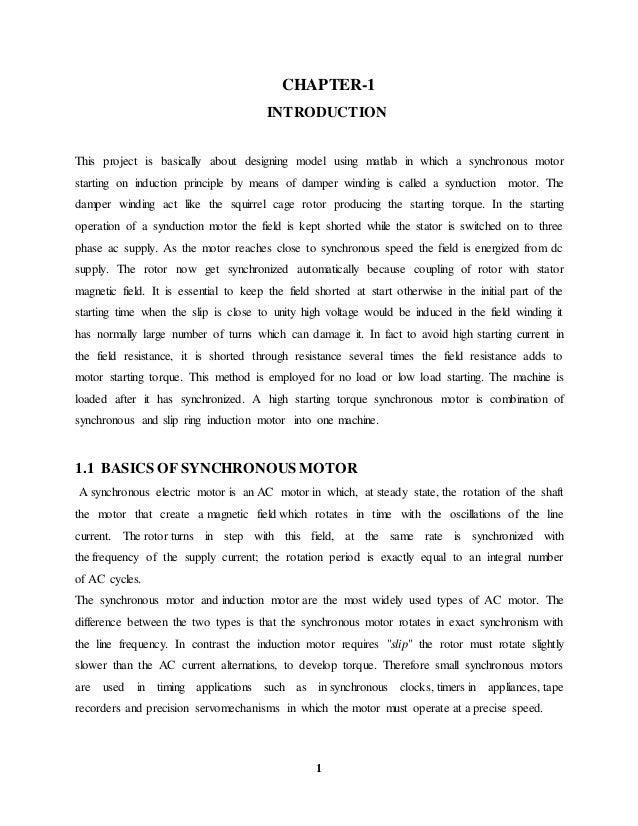 Thesis on induction motor design