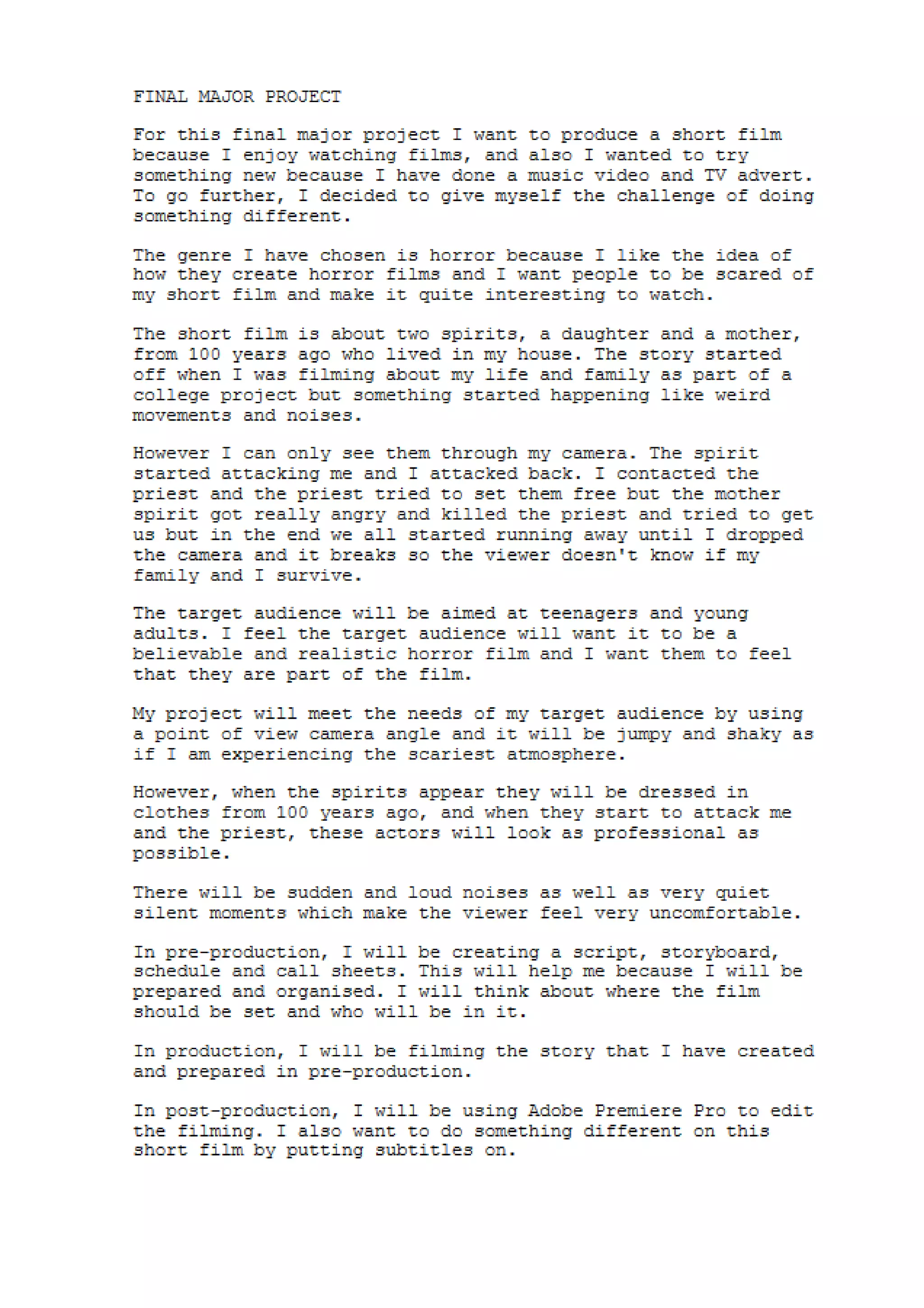 Final major project script | PDF