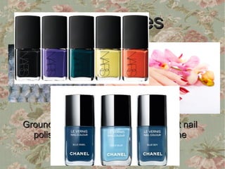 Fish scales



Ground-up fish scales are used in most nail
  polish & lipstick brands to produce the
              shimmering look
 