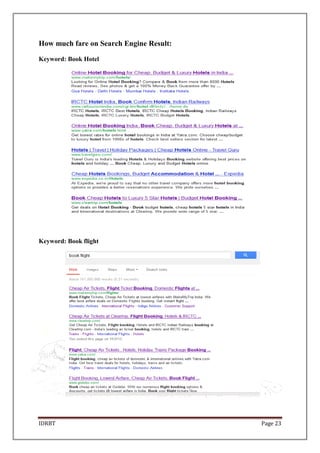 IDRBT Page 23
How much fare on Search Engine Result:
Keyword: Book Hotel
Keyword: Book flight
 