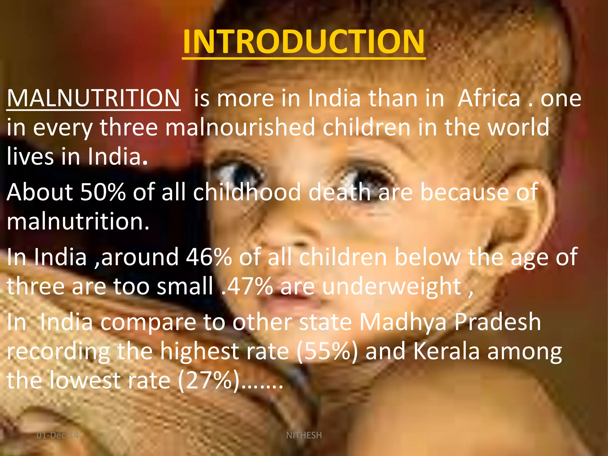 MALNUTRITION IN INDIA | PPTX
