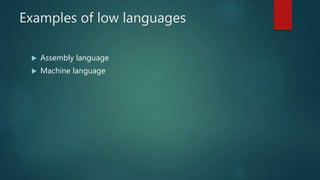 introduction to programming languages | PPTX