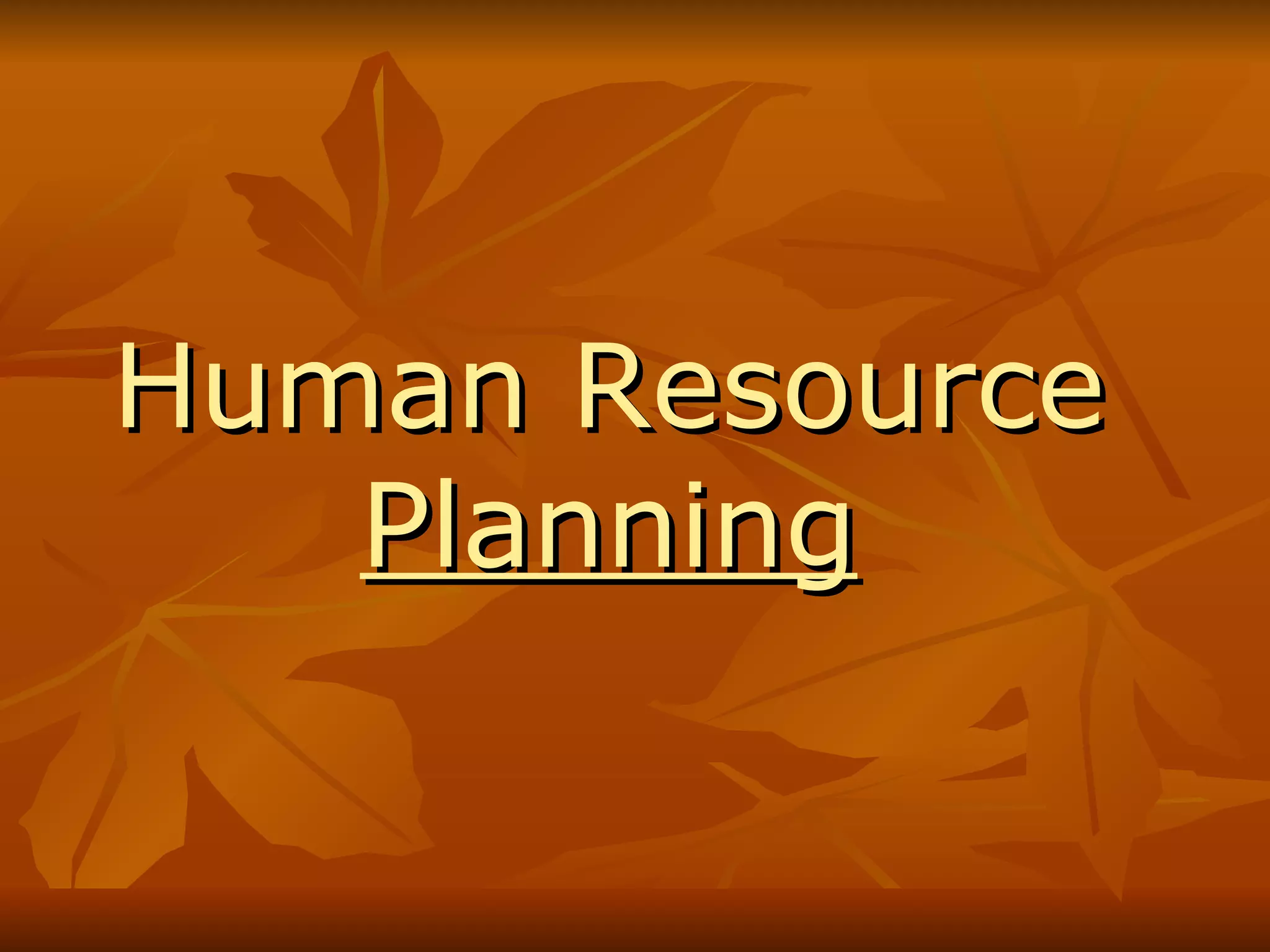 Human Resource   Planning 