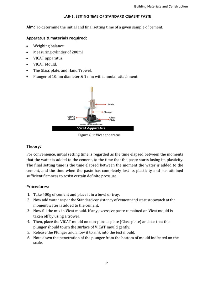 Laboratory Instruction Manual for Civil Engineers | PDF | Civil ...