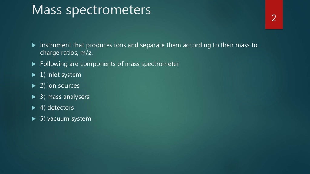 instrumentation of mass spectrometry