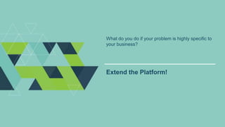 What do you do if your problem is highly specific to
your business?
Extend the Platform!
 