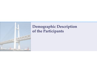 Demographic Description 
of the Participants
 