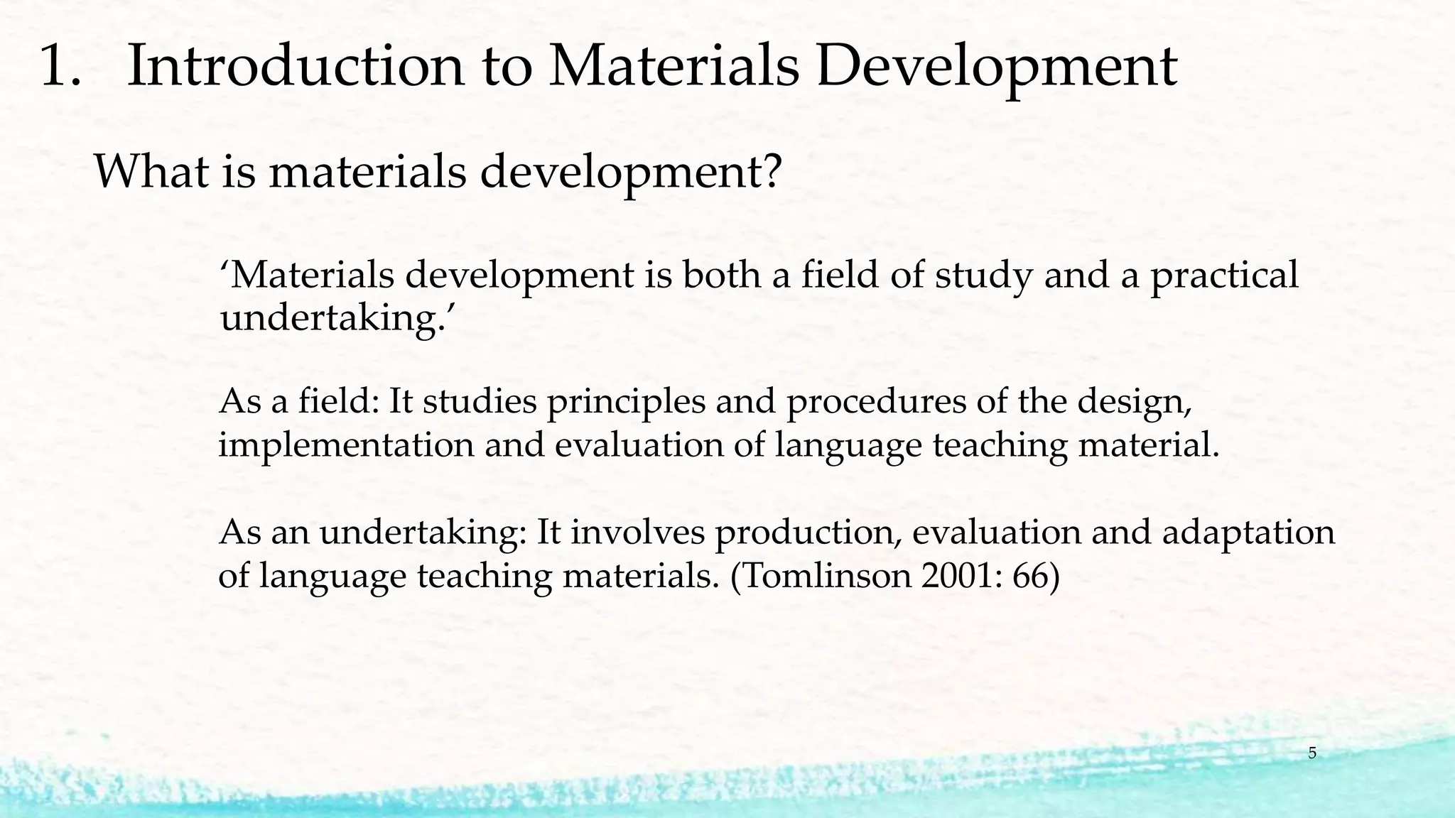 Materials Development in ELT | PPTX