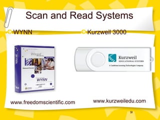 Scan and Read Systems WYNN  Kurzweil 3000 www.freedomscientific.com www.kurzweiledu.com 