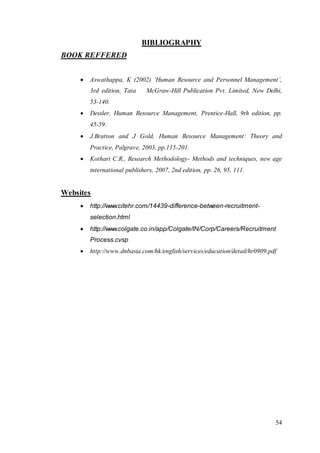 MBA Report on Recruitment and Selection procedure | PDF