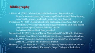 Introduction to Maternal and Child Health