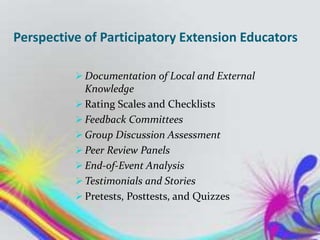 Monitoring and Evaluation Mechanism of AAU Participatory Extension ...