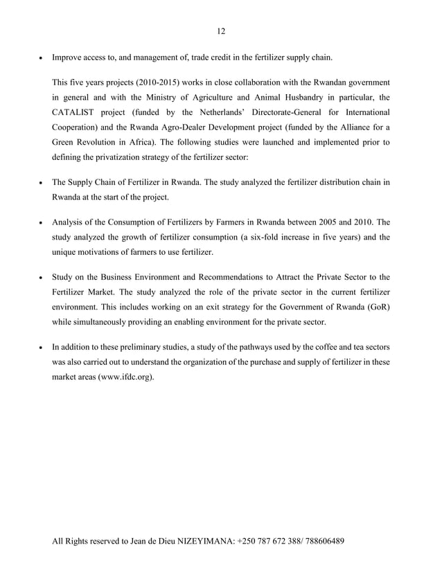 Accessibility and Use of Fertilizer in Rwanda updated 2019 | PDF ...