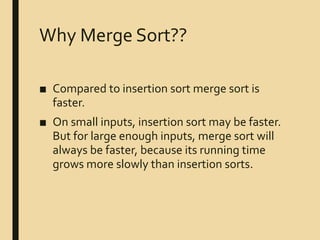 MERGE SORT ALGORITHMS DIVIDE AND CONQUER | PPT