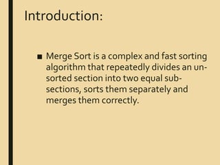 MERGE SORT ALGORITHMS DIVIDE AND CONQUER | PDF